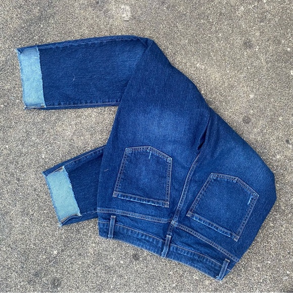 Time and Tru High Rise Dark Blue Ankle Cuffed Straight Jeans size 8 - Picture 6 of 6